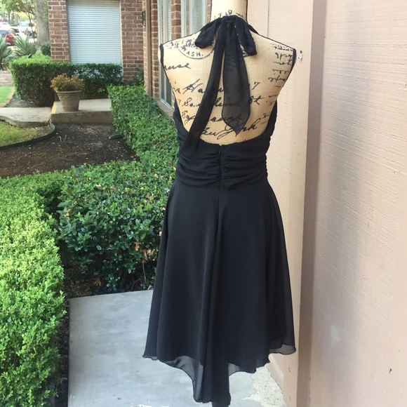 Sz XL Maria Bonita Black Asymmetrical Halter Dress - Picture 4 of 6